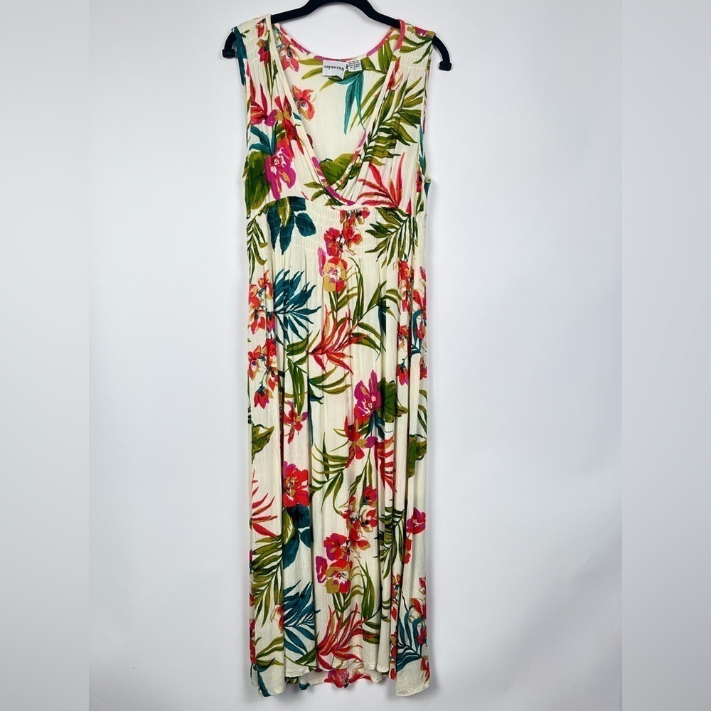 2/$30 Raya Sun Tropical Print Beach Cover-Up Swim Dress - Size Large